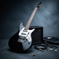 Rocketeer Electric Guitar Pack, Black — Studio Shot