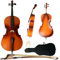 Professional Cello 4/4 Full Size Basswood Set with Bag+Bow+Rosin+