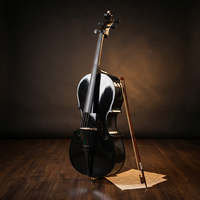 Basswood Cello, Black — Studio Shot