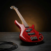 Mikro GSRM20 Bass Guitar - Transparent Red — Studio Shot