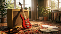 Mikro GSRM20 Bass Guitar - Transparent Red — Lifestyle