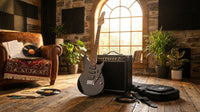 Rocketeer Electric Guitar Pack, Black — Lifestyle